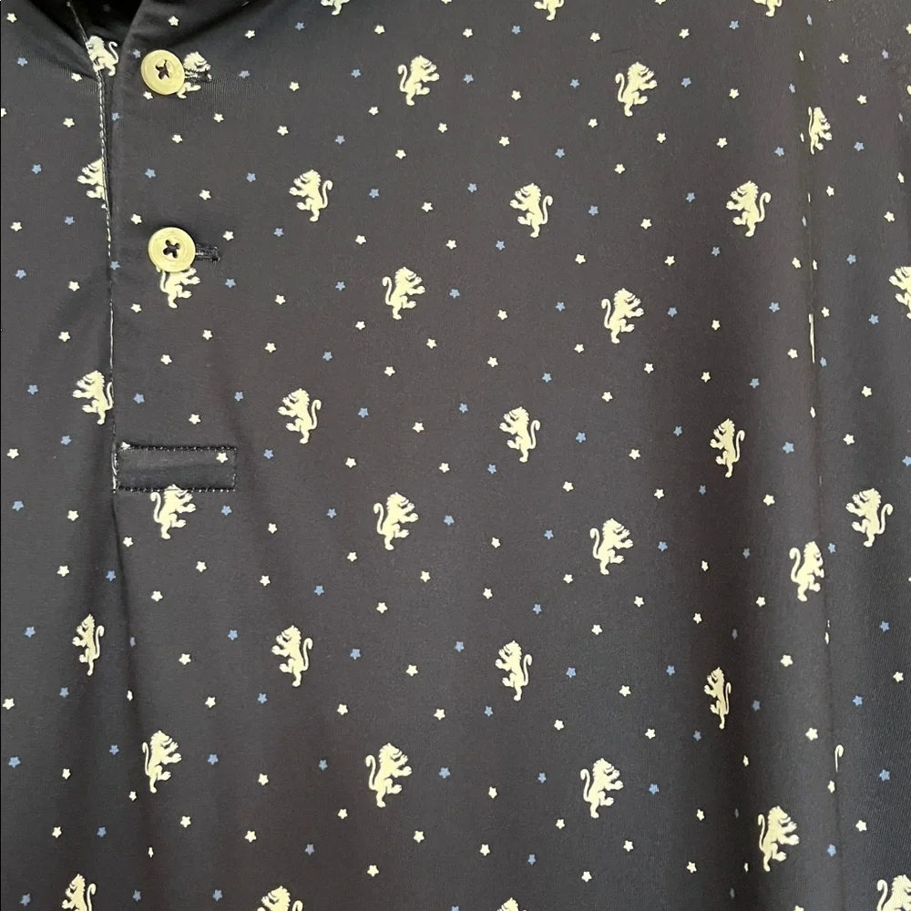 Ralph Lauren Dark Blue Polo Golf Shirt with White Lion Design